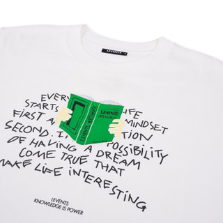 Áo thun Boxy Levents Book/ White Tee 100% Cotton T-shirt Unisex