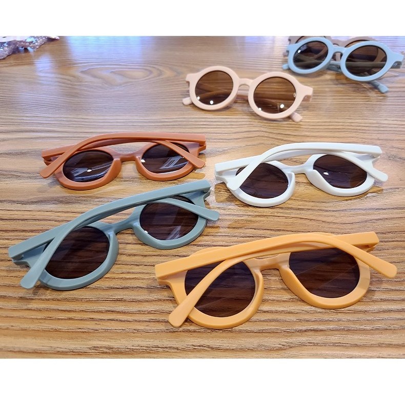 Kính Mát Mắt Tròn Chống Tia UV Cho Bé Trai, Bé Gái