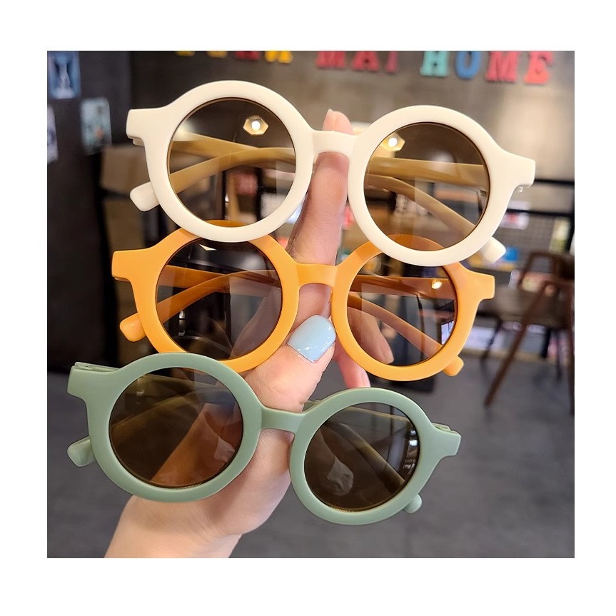 Kính Mát Mắt Tròn Chống Tia UV Cho Bé Trai, Bé Gái