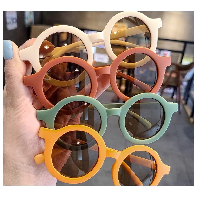 Kính Mát Mắt Tròn Chống Tia UV Cho Bé Trai, Bé Gái