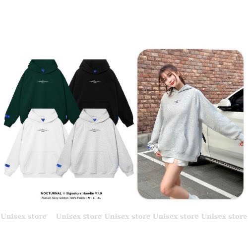 Áo Hoodie Form Rộng Signature V1.0 Basic Nỉ Bông Unisex Local Brand