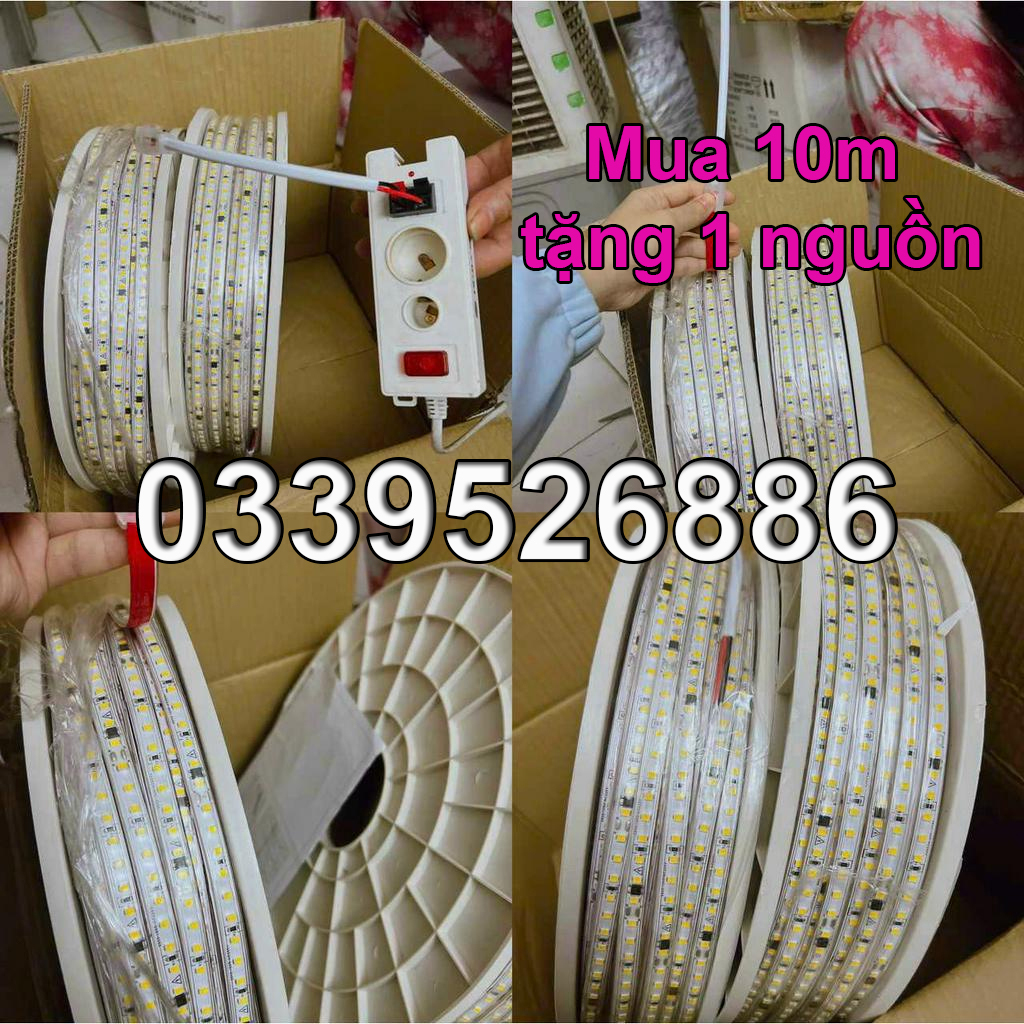 Đèn Led Dây Dán 2835 220V Siêu Sáng  Dễ Sử Dụng Trang Trí Nhà Cửa, Ngoài Trời