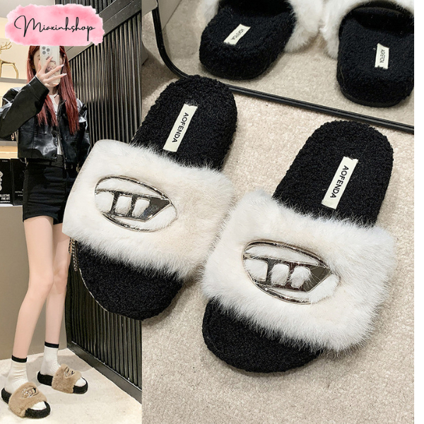 Dép lông nữ dép lê bông LOẠI 1 FULL HỘP đi mùa thu đông êm chân dành cho nữ