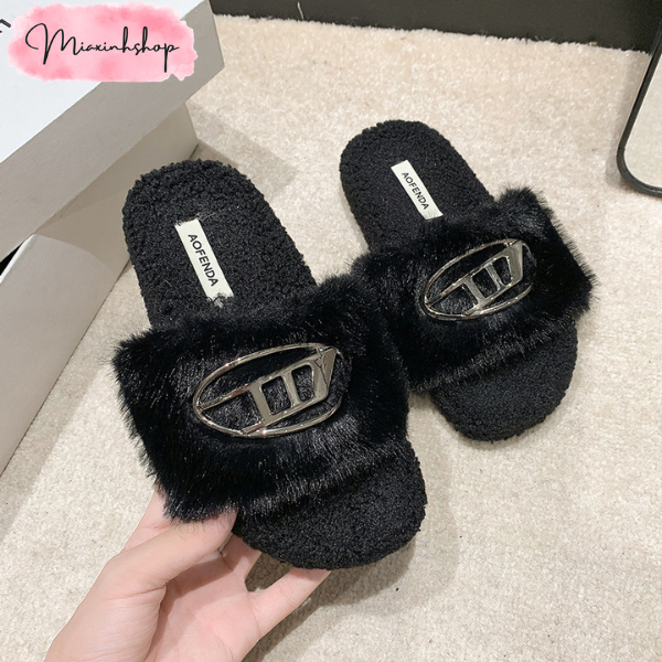 Dép lông nữ dép lê bông LOẠI 1 FULL HỘP đi mùa thu đông êm chân dành cho nữ
