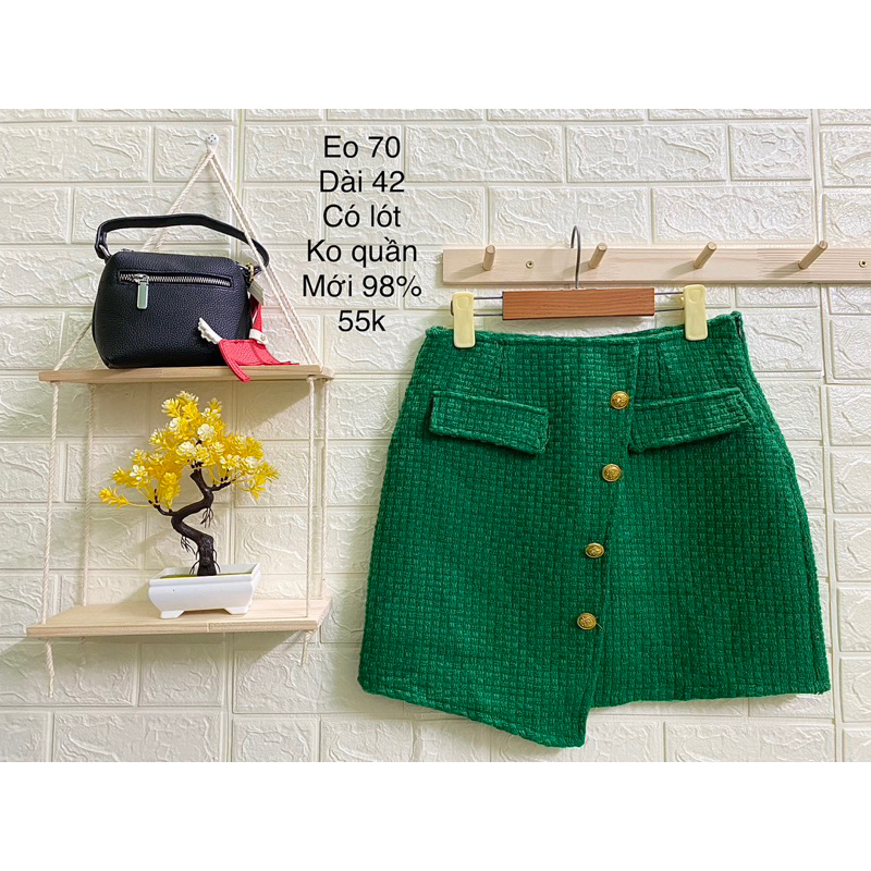 Chân váy tweed xịn. Số đo kèm trên ảnh.