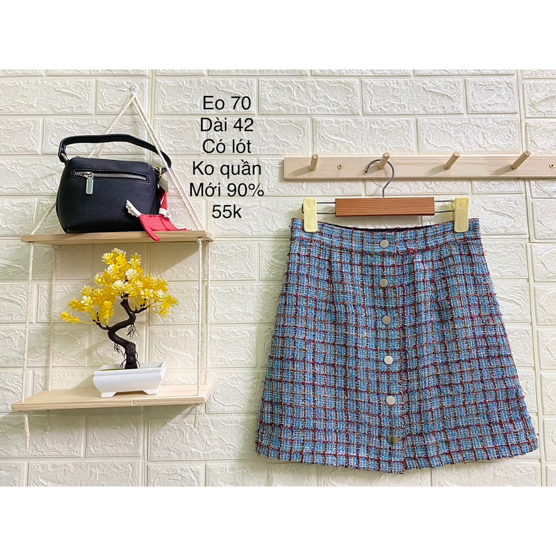 Chân váy tweed xịn. Số đo kèm trên ảnh.