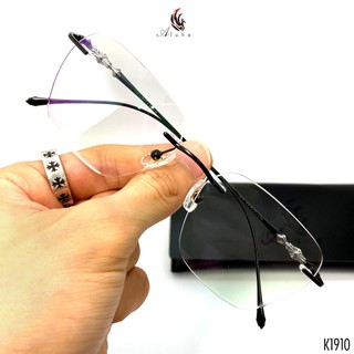 bỏ - Gọng kính Titan Chrome Heart không rỉ, siêu nhẹ chỉ 7.5 gam, họa tiết sắc nét, nam nữ đều đeo được - K1910 - Aluha