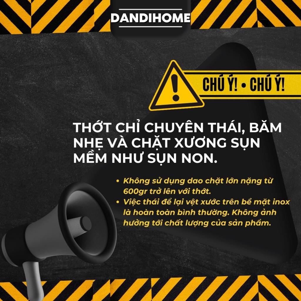 Thớt inox 304 và nhựa kháng khuẩn DandiHome cao cấp hai mặt - Hàng chính hãng