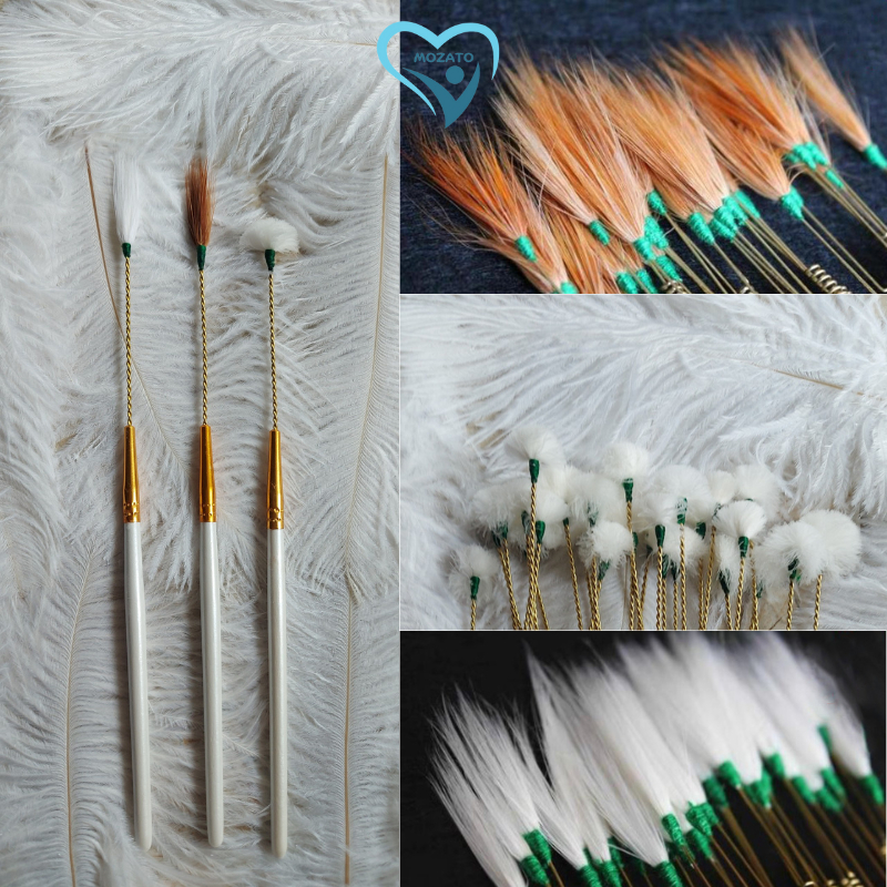 Cây Ngoáy Tai Lông Tự Nhiên Thân Xoắn Cao Cấp,Bông Ngoáy Tai Chuyên Dụng Thư Giãn