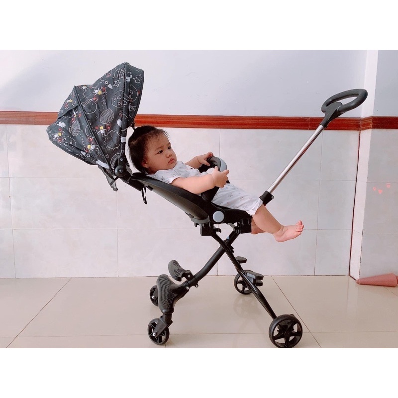 Xe Đẩy NGẢ SÂU 360 - MBaobaohao 520- 2 Chiều 4 Tư Thế Cho Bé. Xe Đẩy du lịch CÓ ĐỆM