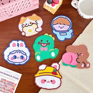 Lót Ly, Cốc Chống Trượt Cao Su Coaster Hình và Thỏ Gấu Dễ Thương