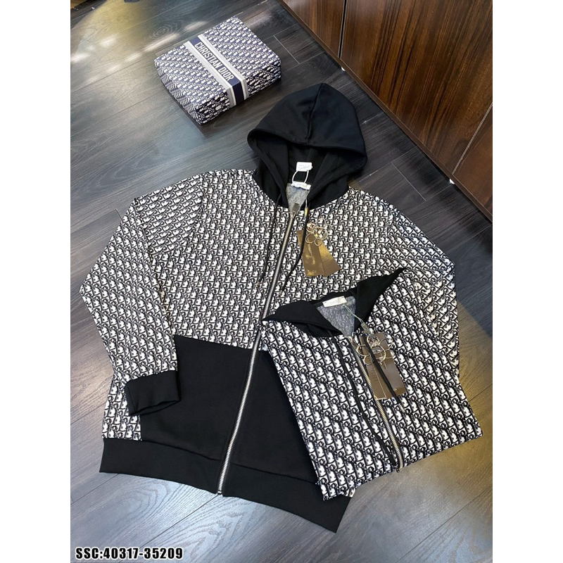 Áo khoác mũ Dior An Thuyên vân monogram siêu xịn hàng cao cấp hot trend 2023