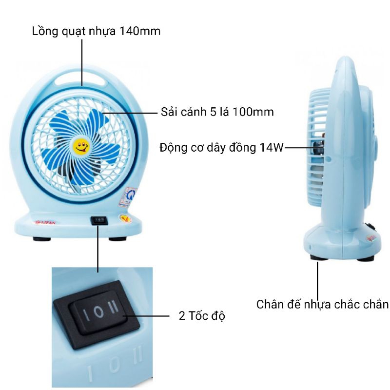 QUẠT HỘP MINI LIFAN HOMI dùng cho văn phòng để bàn