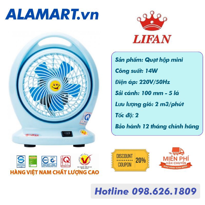 QUẠT HỘP MINI LIFAN HOMI dùng cho văn phòng để bàn