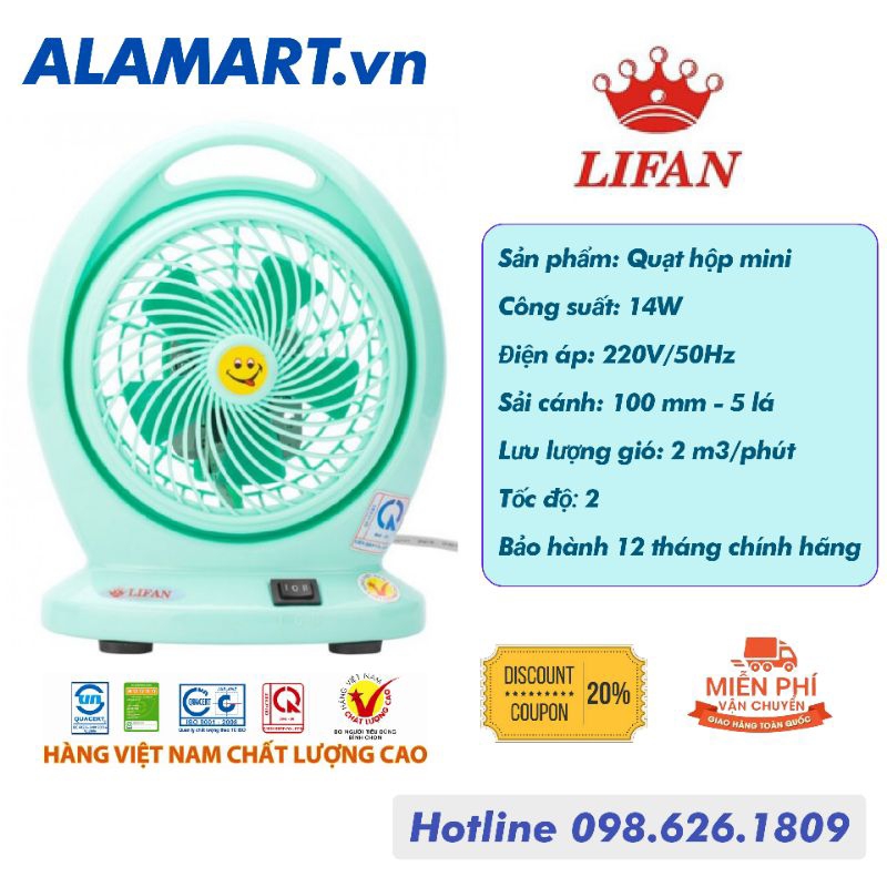 QUẠT HỘP MINI LIFAN HOMI dùng cho văn phòng để bàn