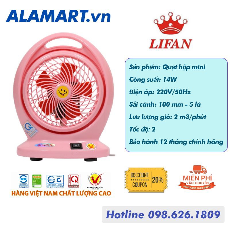QUẠT HỘP MINI LIFAN HOMI dùng cho văn phòng để bàn