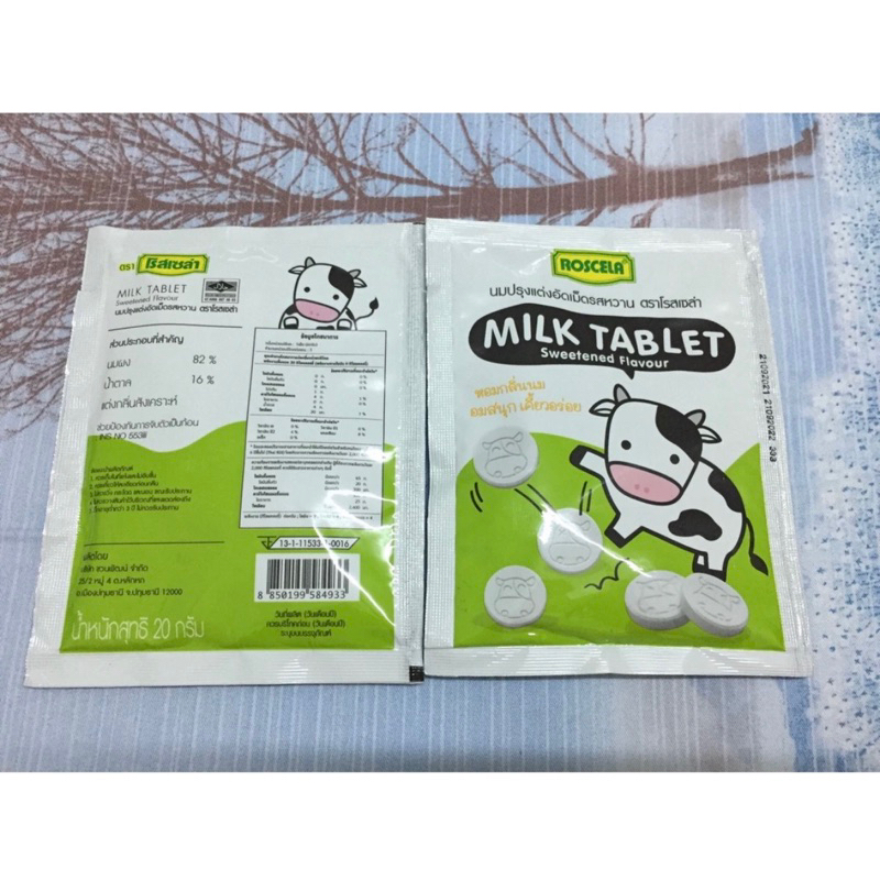 Kẹo sữa bò Milk & Malt Tablet Roscela Thái Lan