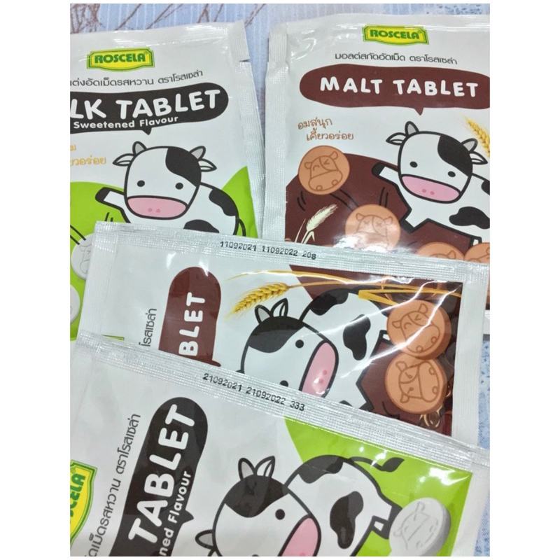 Kẹo sữa bò Milk & Malt Tablet Roscela Thái Lan