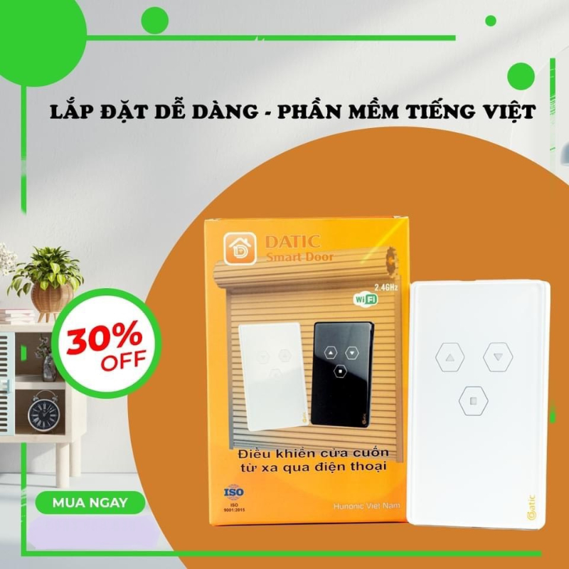 Công Tắc Cửa Cuốn Datic Smart Door Điều Khiển Từ Xa Bằng Điện Thoại, Thương Hiệu Hunonic, Hàng Việt Nam Chất Lượng Cao