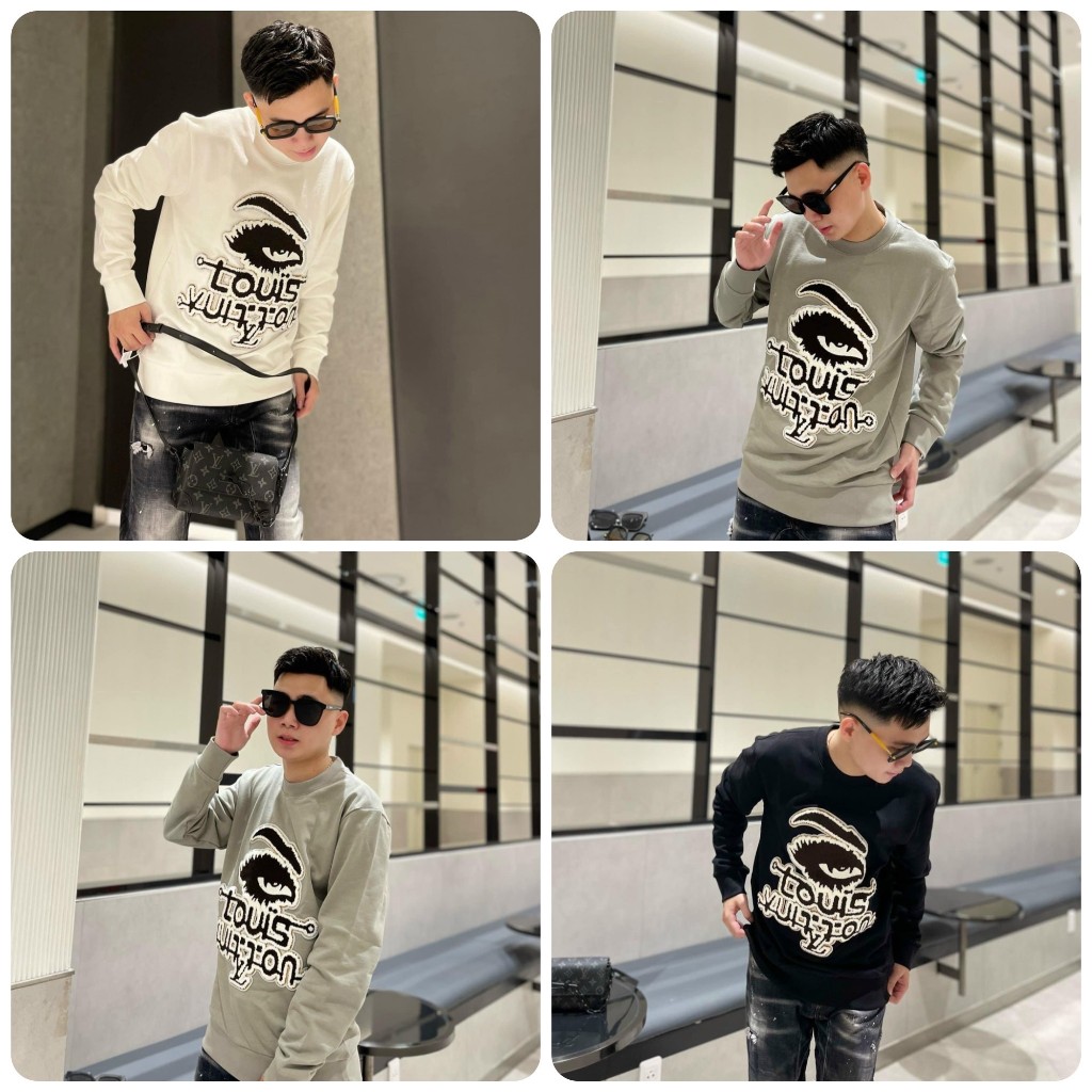 Áo nỉ LV thêu chữ siêu hot - Áo nỉ LV nam