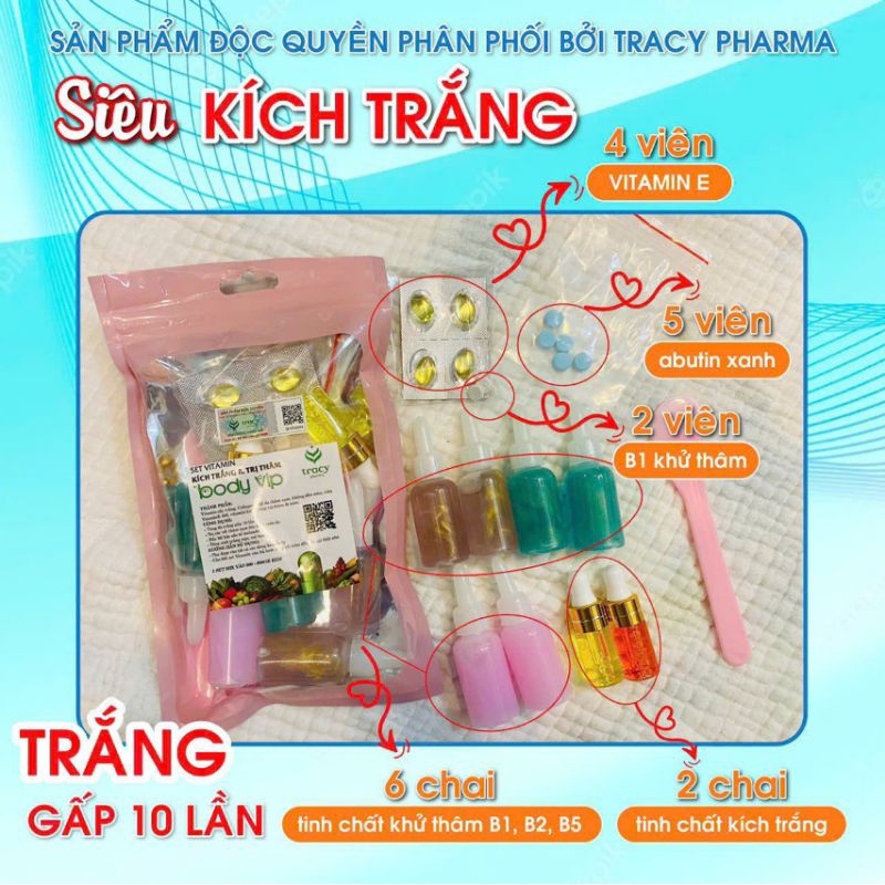 Set kích trắng mờ thâm tăng độ trắng 10 lần body vip chính hãng