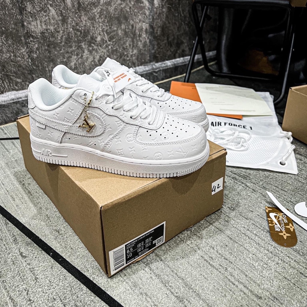 Giày thể thao AF1 Nâu LV, Giày Air Force 1 Low Louis Vuitton Monogram Brown Thời Trang Hàng siêu cao cấp
