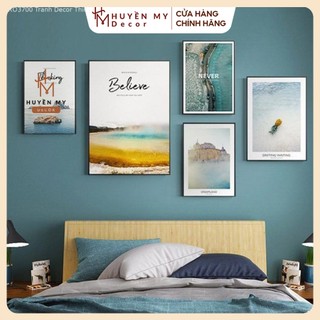 Tranh bộ 5 bức tráng gương pha lê in Uv trên mica tráng gương cao cấp nhất trong dòng tráng gương decor phòng ngủ