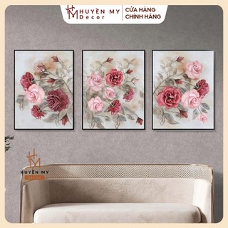 Tranh Hoa Hồng tráng gương pha lê in UV trên Mica tráng gương hiện đại