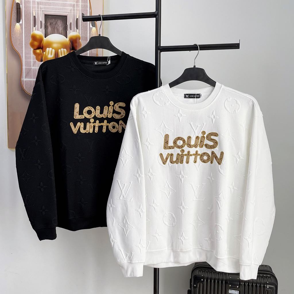 Áo sweater, áo nỉ xốp form rộng in chữ nổi thu đông dài tay nam nữ in nổi DIO, chất vải nỉ xốp nổi dày dặn giữ ấm tốt