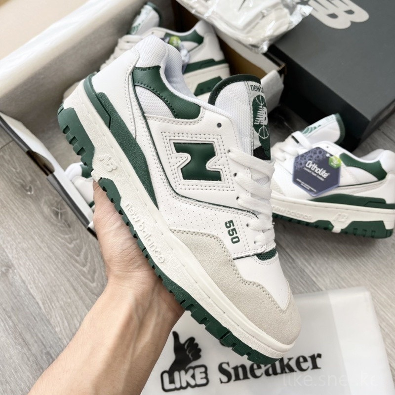 Giày Thể Thao NB 550, New Balance NB 550 'White Green, White Black Basic Xanh Đen Trắng Đủ Size Nam Nữ Full Bill Box