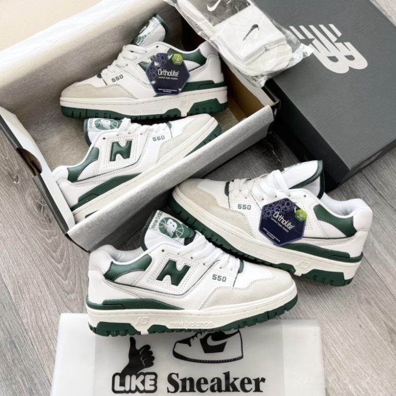 Giày Thể Thao NB 550, New Balance NB 550 'White Green, White Black Basic Xanh Đen Trắng Đủ Size Nam Nữ Full Bill Box