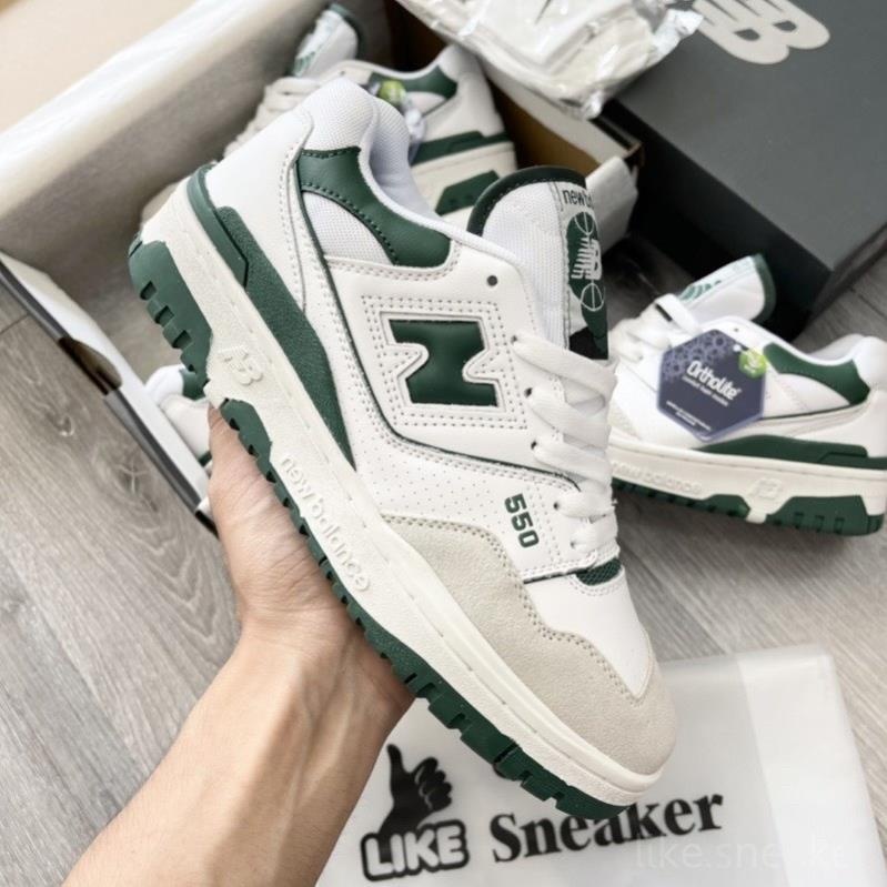 Giày Thể Thao NB 550, New Balance NB 550 'White Green, White Black Basic Xanh Đen Trắng Đủ Size Nam Nữ Full Bill Box