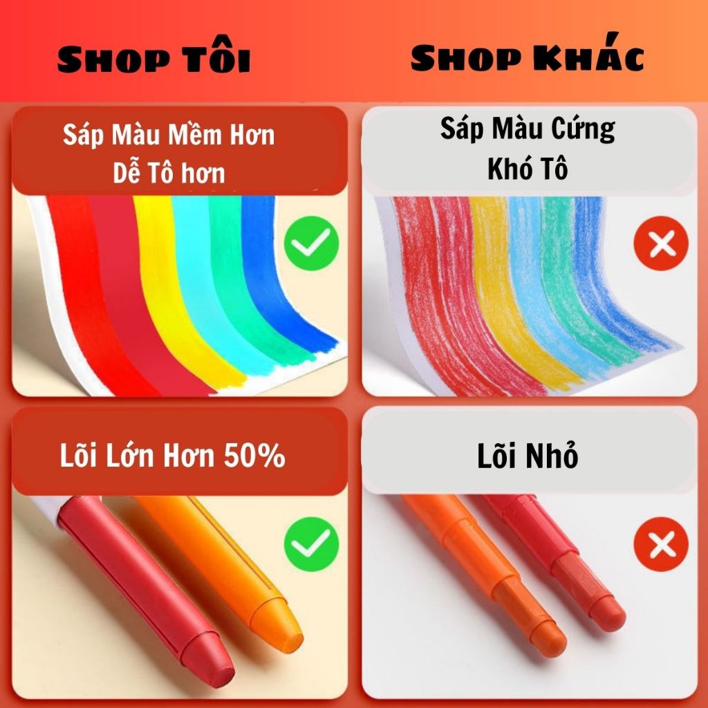 Hộp Màu Sáp Lụa, Màu Dầu An Toàn Không Dính Bẩn Tay Có Tay Cầm An Toàn Cho Bé