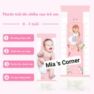 Thảm đo chiều cao cho bé sơ sinh 0-3 tuổi tặng kèm thước đo bàn chân & vòng đầu