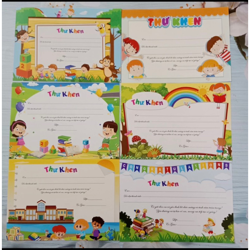 Thư khen kích lên học sinh combo 50-100 tờ