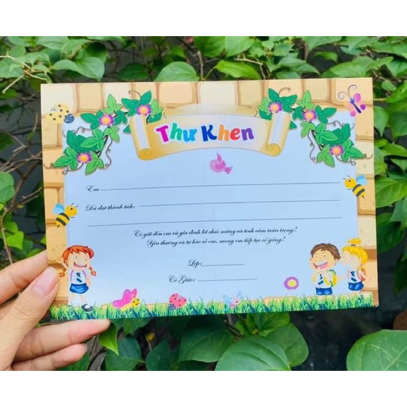 Thư khen kích lên học sinh combo 50-100 tờ
