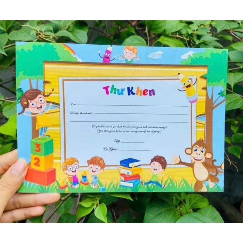 Thư khen kích lên học sinh combo 50-100 tờ