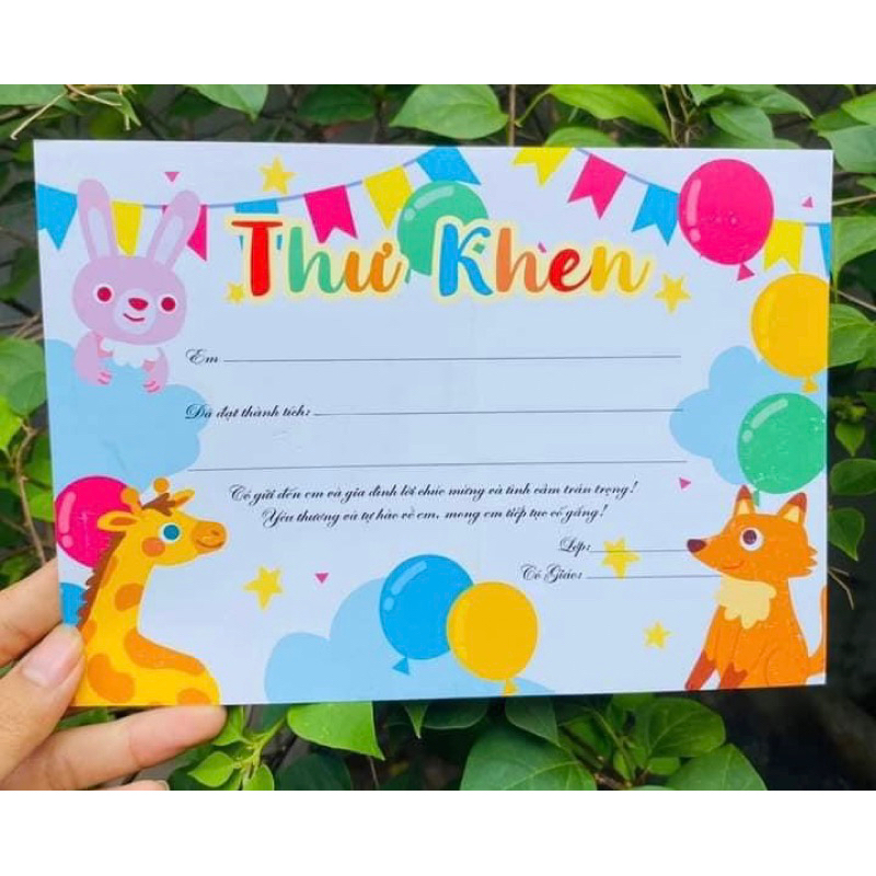 Thư khen kích lên học sinh combo 50-100 tờ