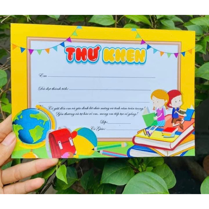 Thư khen kích lên học sinh combo 50-100 tờ
