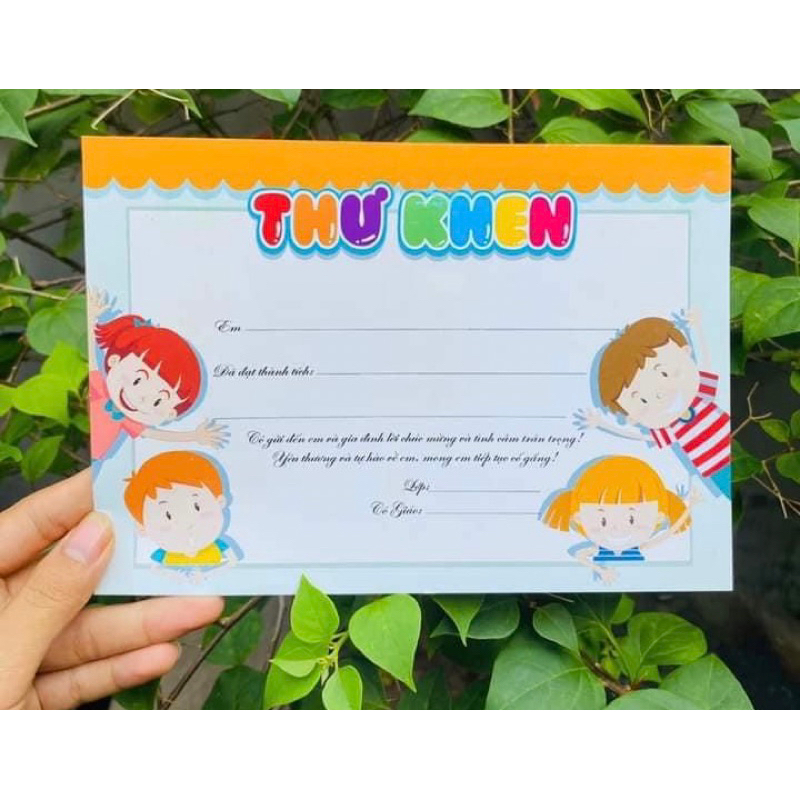 Thư khen kích lên học sinh combo 50-100 tờ