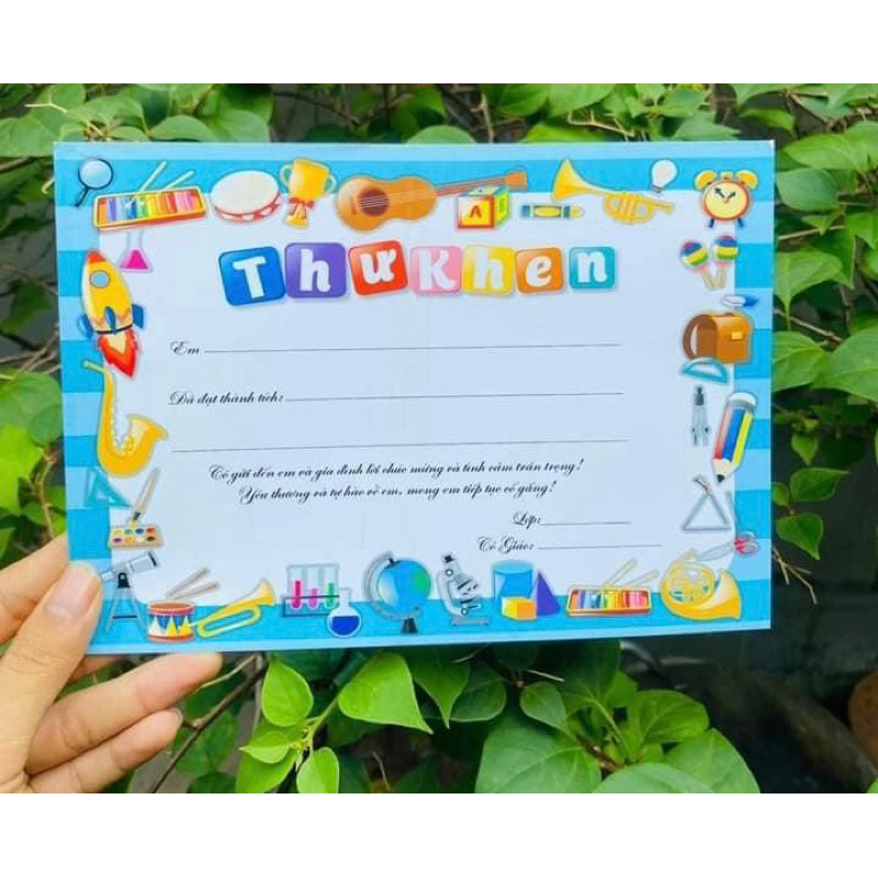 Thư khen kích lên học sinh combo 50-100 tờ