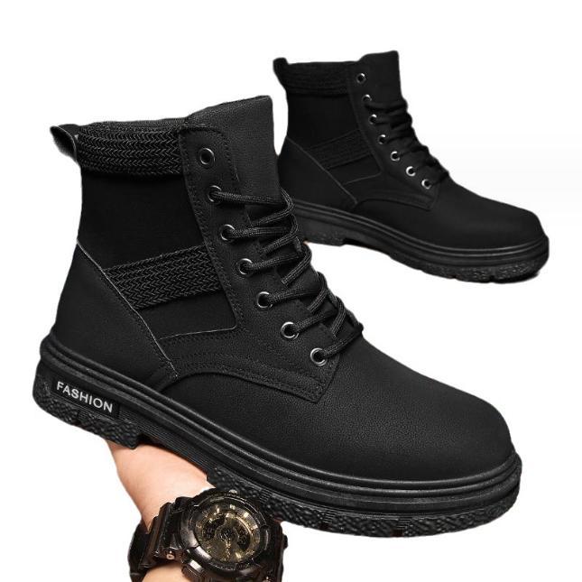 Giày Boot Nam Da Mờ Màu Đen GN451 - GN394