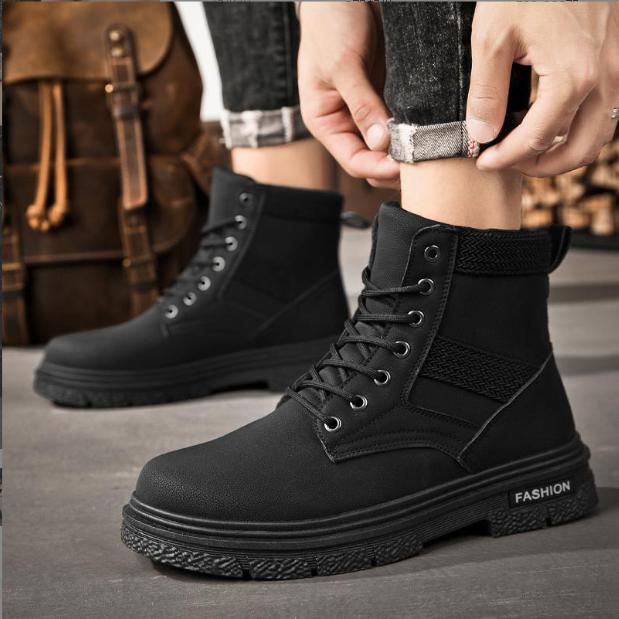 Giày Boot Nam Da Mờ Màu Đen GN451 - GN394