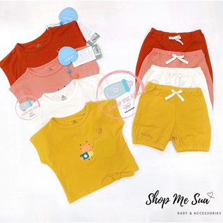 Bộ Bu cộc tay cổ tim Kyomi Follow Me style Hàn Quốc vải sồi mềm mát cho bé mẫu hè mới nhất 2022
