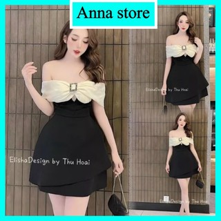 Đầm dự tiệc trễ vai phối bèo sang trọng hàng cao cấp M264