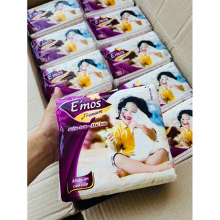 Khăn giấy ăn vuông rút cao cấp e’mos 100 tờ dai mềm chính hãng