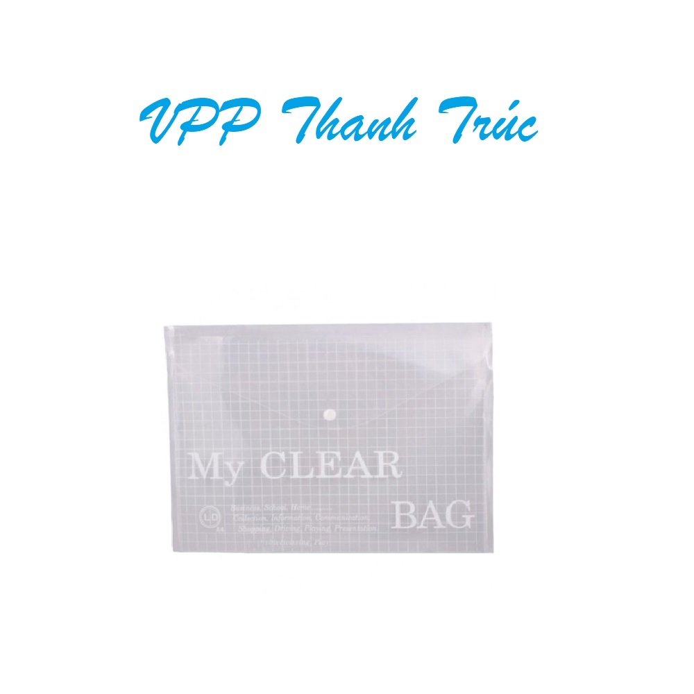 Bìa nút A4 /F4 My Clear (Bì đựng hồ sơ, tài liệu)