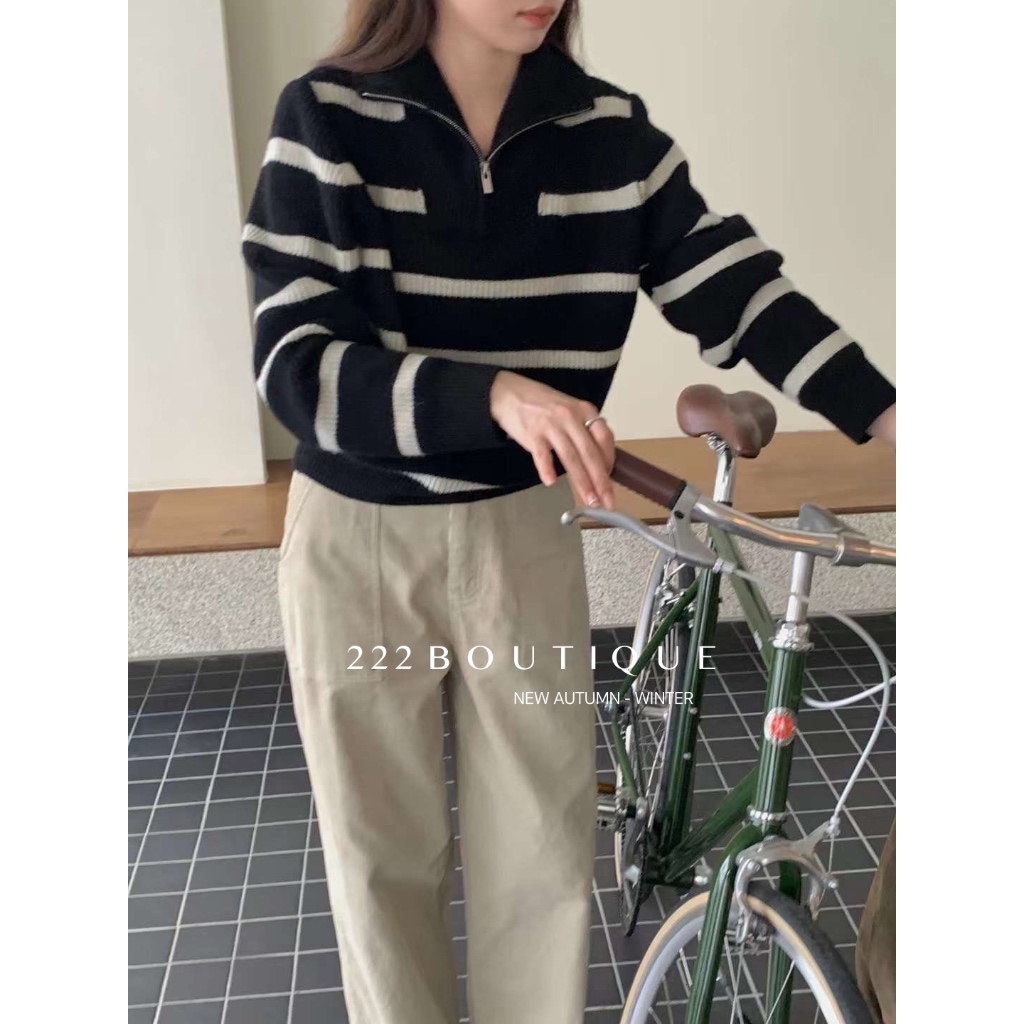 Áo len kẻ ngang Feiding Y6855