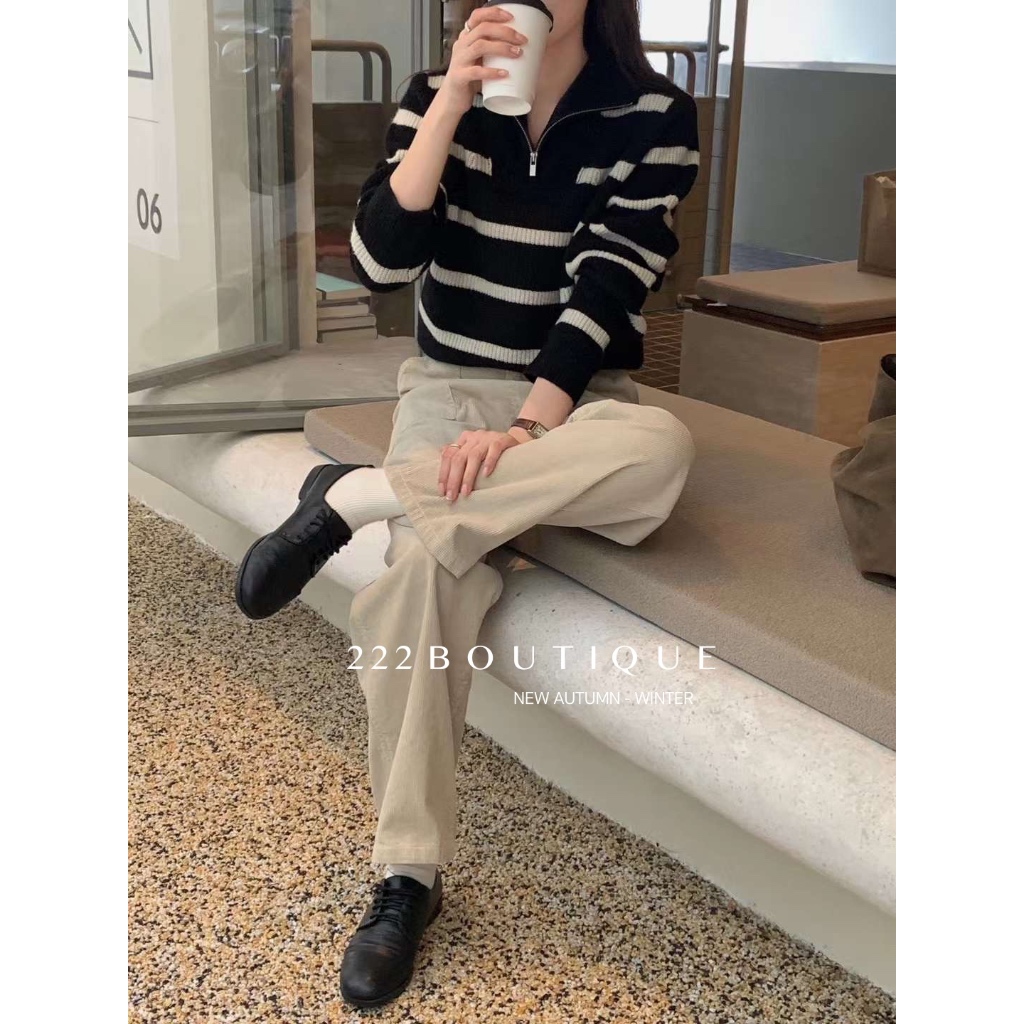 Áo len kẻ ngang Feiding Y6855