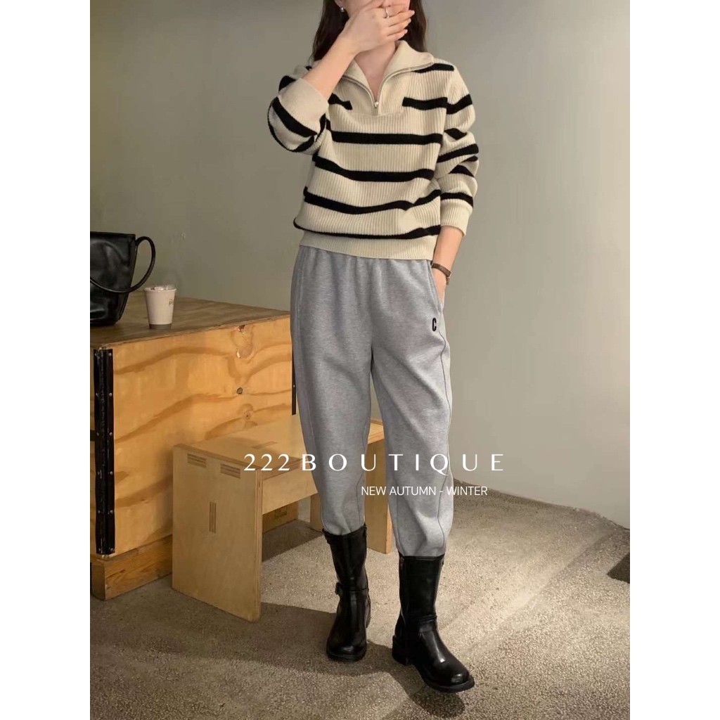 Áo len kẻ ngang Feiding Y6855